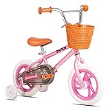 JOYSTAR 12 Inch Girls Bike with Training Wheels and