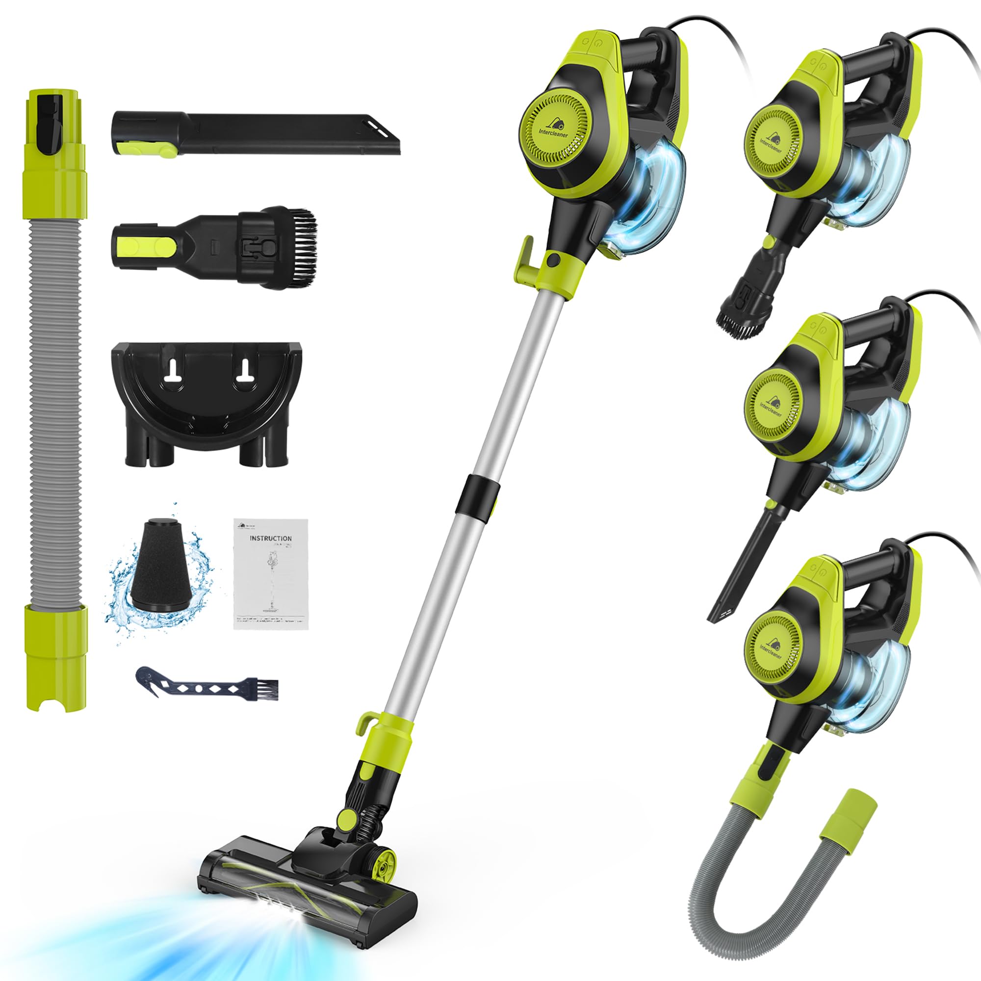 Photo 1 of (does not power on)(sold for parts) Intercleaner 23Ft Corded Vacuum Cleaner,20KPa Powerful Suction 2 Operation Mode Stick,19''-30'' Adjustable Tube 8-in-1 