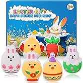Easter Bath Bombs for Kids, Teen Easter Basket Stuffers, 6 Pack Boys & Girls - Bunny, Chicken & Egg Shapes -Handmade Gentle, 