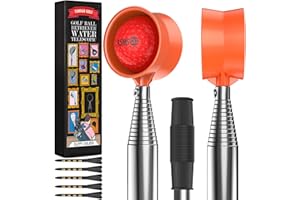 XSMSGO 9Ft/12Ft Telescopic Stainless Steel Golf Ball Retriever for Water, High Durability Double Sided Golf Ball Picker Upper, Men's and Women's Golf Accessories Gifts.