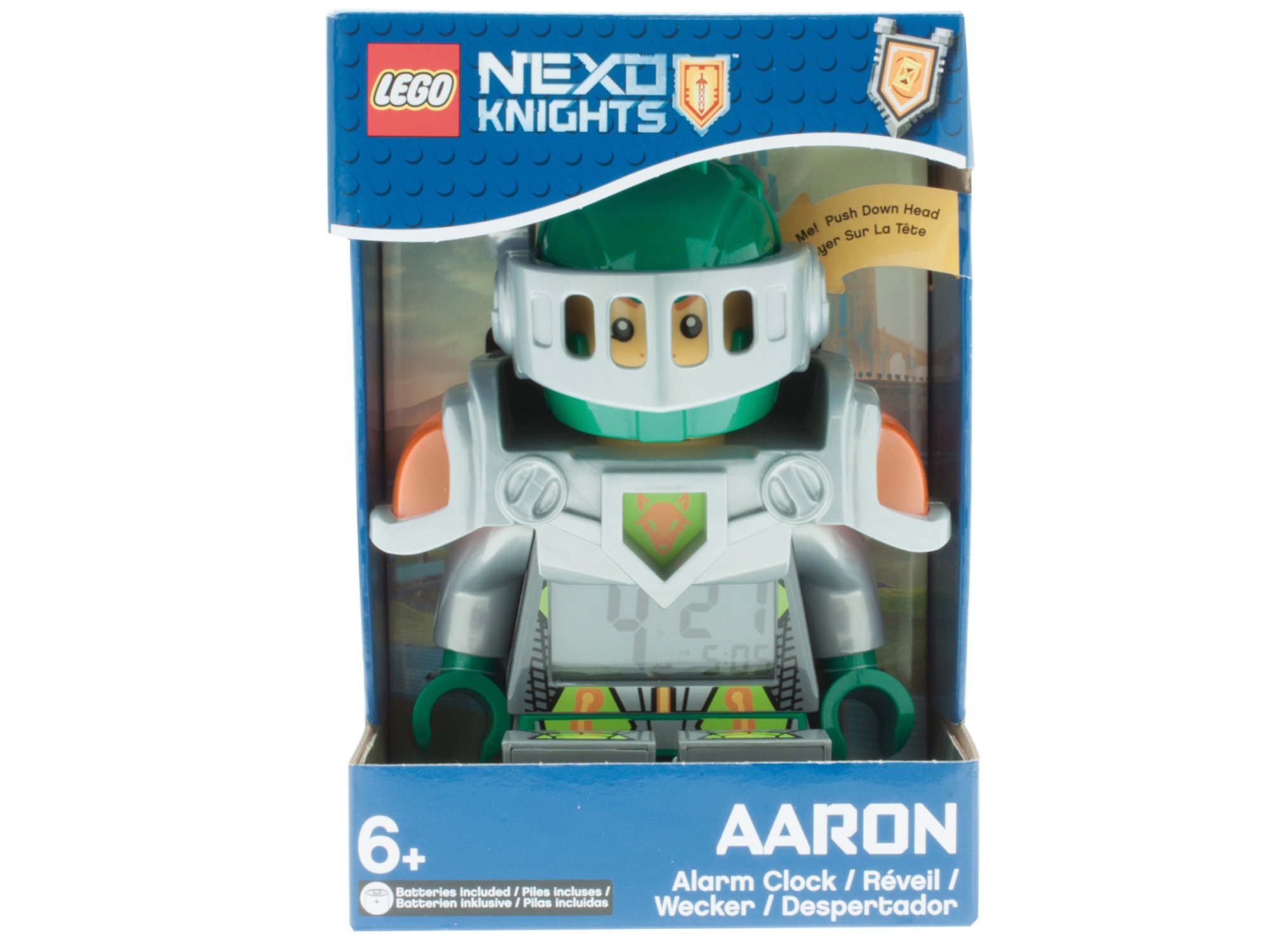 Lego Nexo Knights Aaron Kids Minifigure Light Up Alarm Clock