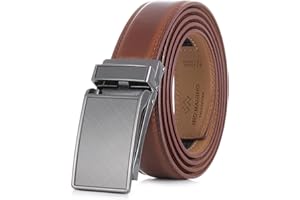 Marino Avenue Ratchet Belt for Men. Adjustable Leather Dress Belt with 38 Easy to Click Into Place Ratchet Closures.