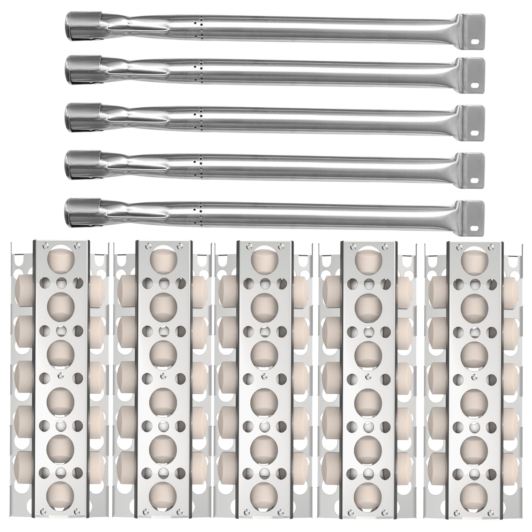 Photo 1 of SafBbcue Grill Briquettes Tray Replacement Parts Kit for Tray for RCS 26” 32” 40” Grill, Heat Plate and Grill Burner for RJC26A RJC32A RJC32AL RJC40A RJC011P RJC009P, 5 Pack