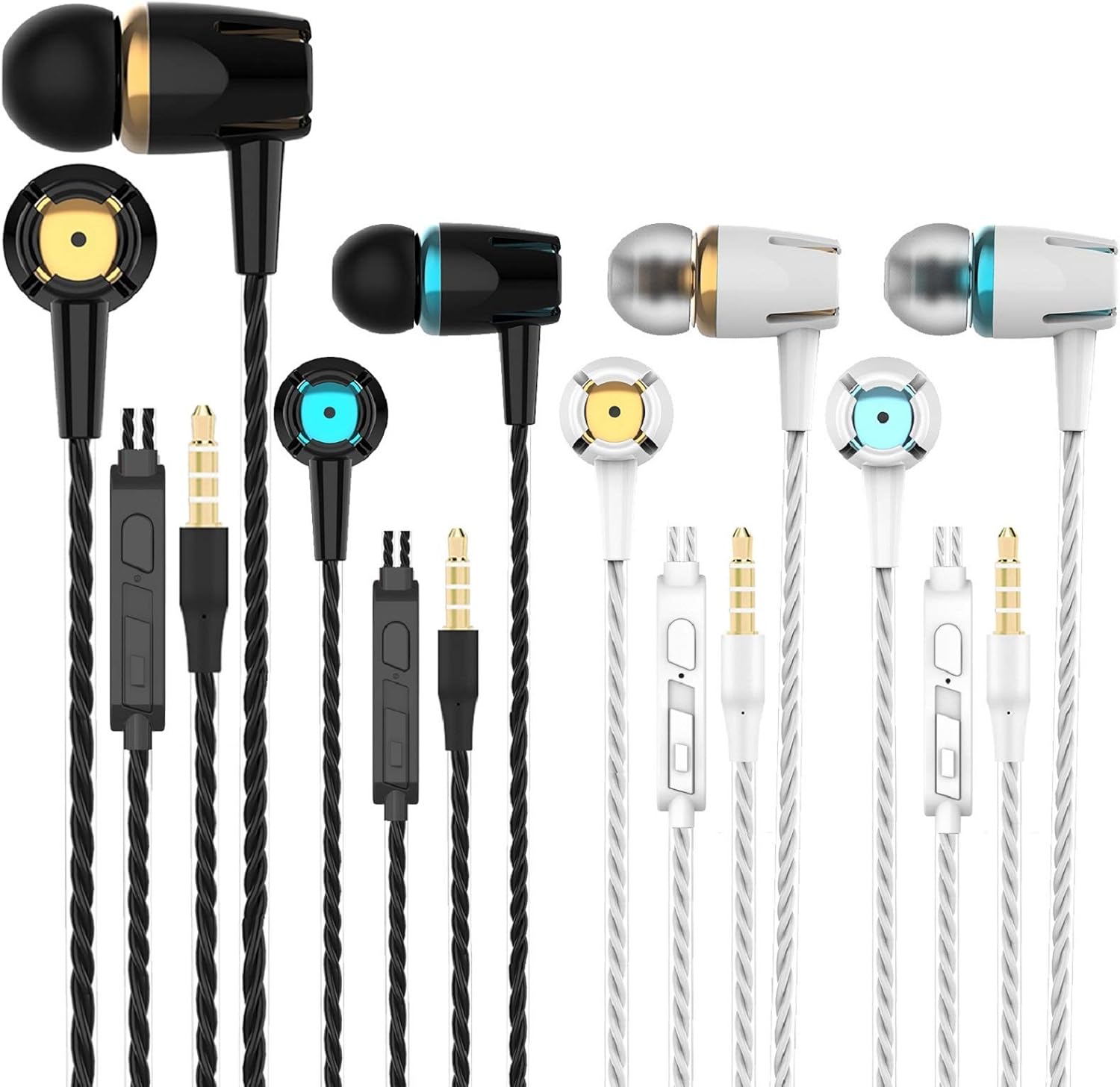 A9 Headphones Earphones Earbuds Earphones, Noise Islating, High Definition, Stereo for Samsung, iPhone,iPad, iPod and Mp3 Players (Mixed Color 4 Pairs): Home Audio & Theater