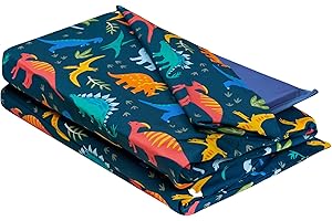 Wildkin Kids Cotton Nap Mat Cover – Soft, Sewn-in Flap, Durable & Fits 1.5" Vinyl Sleep Mats - Jurassic Dinosaurs