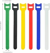 IRYNA 60 Pieces Velcro Cable Ties Reusable Adjustable Wire Organiser view 2