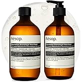 Aesop Resurrection Aromatique Hand Wash & Refill | Non-Drying Gentle Gel Hand Wash with Orange, Rosemary and Lavender Oils | 16.9oz / 500mL (Pack of 2)