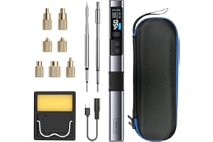 FNIRSI HS02 100W Heat Set Insert Tool & Corded Soldering Iron Kit for 3D Printer, Plastic, Portable Electronics Repair, 3 Preset Temps, 3S Fast Heating, with M2-M8 Threaded Brass Insert Nuts & Tips