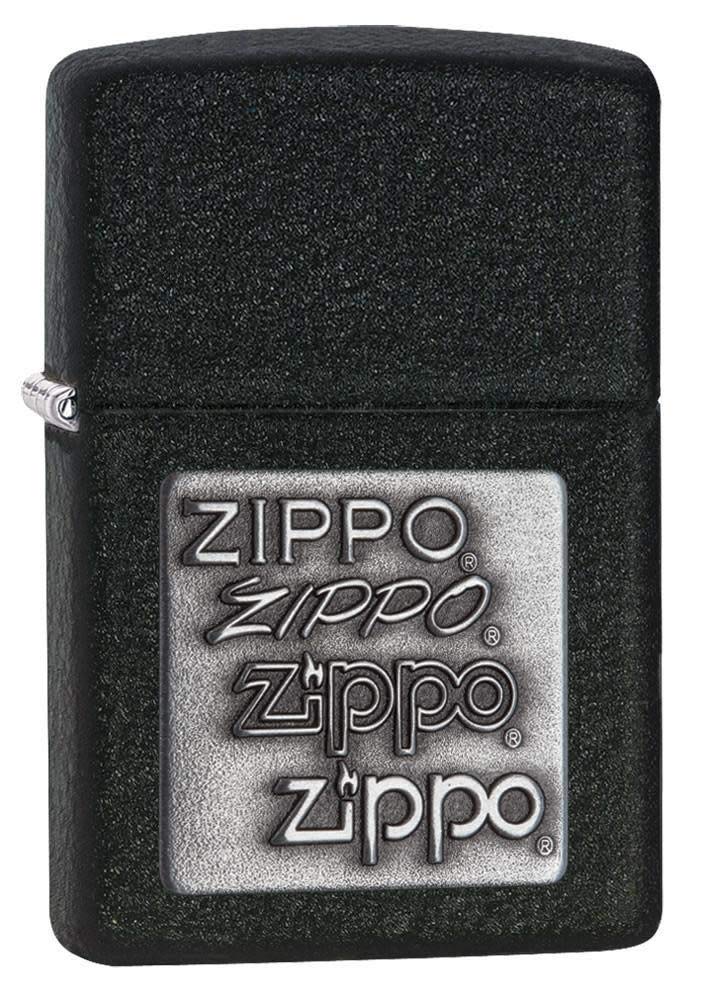 Zippo Pewter Emblem Regular Lighter - Black Crackle — image 1