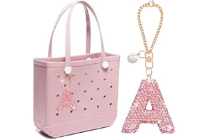 BOAJUNWU Bogg Bag Accessories,Bogg Bag Charms Keychain for Women Girls,Letter Charms for Beach Bitty Bogg Handbags Tote Bags