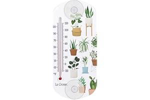 LA CROSSE TECHNOLOGY La Crosse 204-1520J 8-inch Analog Capillary Window Thermometer with Assorted Plants