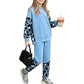 LecGee Girls Sweatshirt Set Casual Long Sleeve Teen Girl's Fall Pullover Legging Pants Printed 2 Piece Outfit for 4-15Y