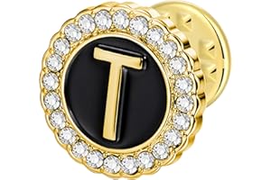 HAWSON Initial A-Z Lapel Pins, Personalized 18K Gold/Silver Brooch Pin Tie Tacks for Suits, Neckties, Hats, Men & Women