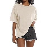 BINTEHGS Oversized Grunge Vintage t Shirts for Women Short Sleeve Cotton Casual Baggy Tees Teens Trendy Crew Neck Loose Tops