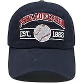 Jvnzaleu Embroidered City Washed Baseball Cap Adjustable Cotton Fans Baseball Hat for Men Women