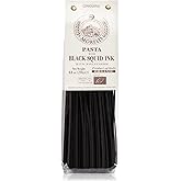 Morelli Squid Ink Pasta Linguine- Organic Italian Pasta - Black Pasta Noodles - Durum Wheat Semolina - Nero Di Seppia Made in