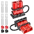 Malictele Anderson Connector,120A 2-6 Gauge Battery Quick Connect 12V-36V Anderson Plug Battery Cable Quick Connect Disconnect Plug Winch Wiring Kit for Cable RV Truck Winch (2 Pack)-RED