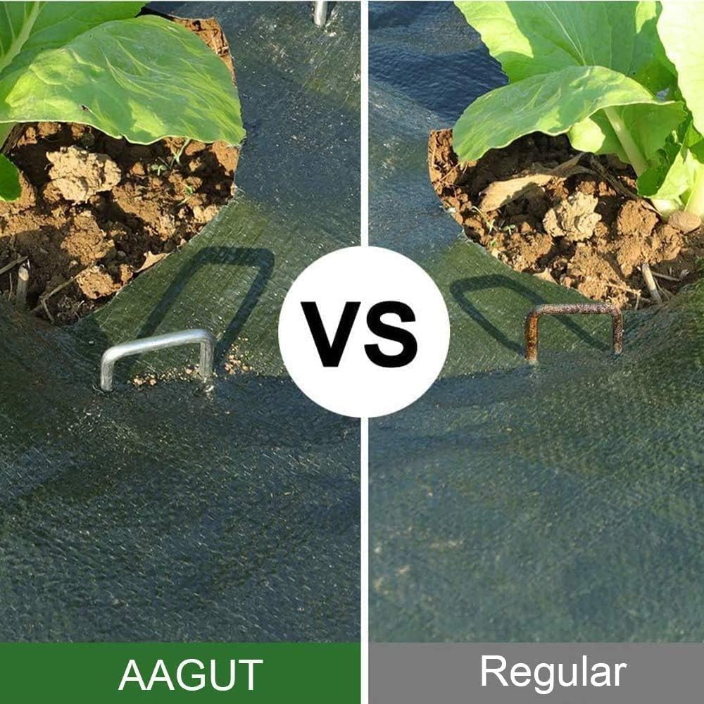 AAGUT Galvanized Garden Stakes 25 Pack 12 Inch Heavy Duty Fence Anchors 11 Gauge Metal Landscape Staples for Anchoring Tent, Weed Barrier Fabric, Ground Cover : Garden & Outdoor