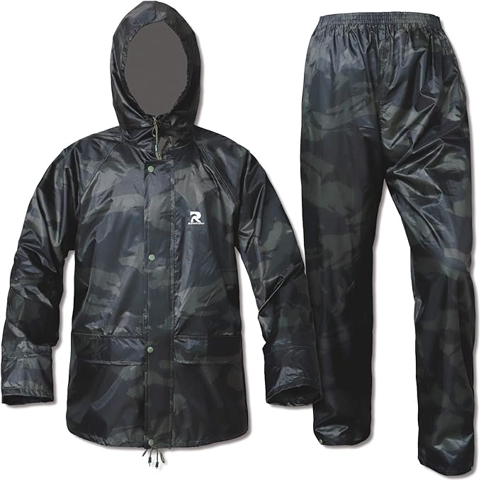 RainRider Rain Suits for Men Women Waterproof Lightweight Rain Gear Jacket Coat with Pants 