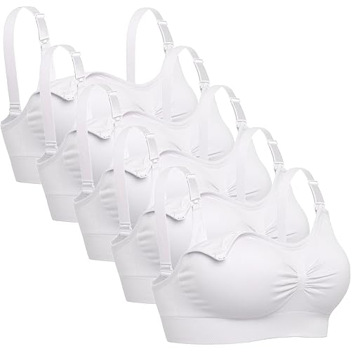 Lataly Womens Sleeping Nursing Bra Wirefree Breastfeeding Maternity Bralette Pack of 5