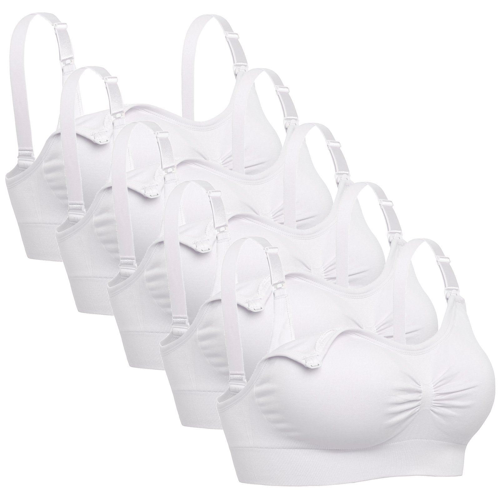Lataly Womens Sleeping Nursing Bra Wirefree Breastfeeding Maternity Bralette Pack of 5