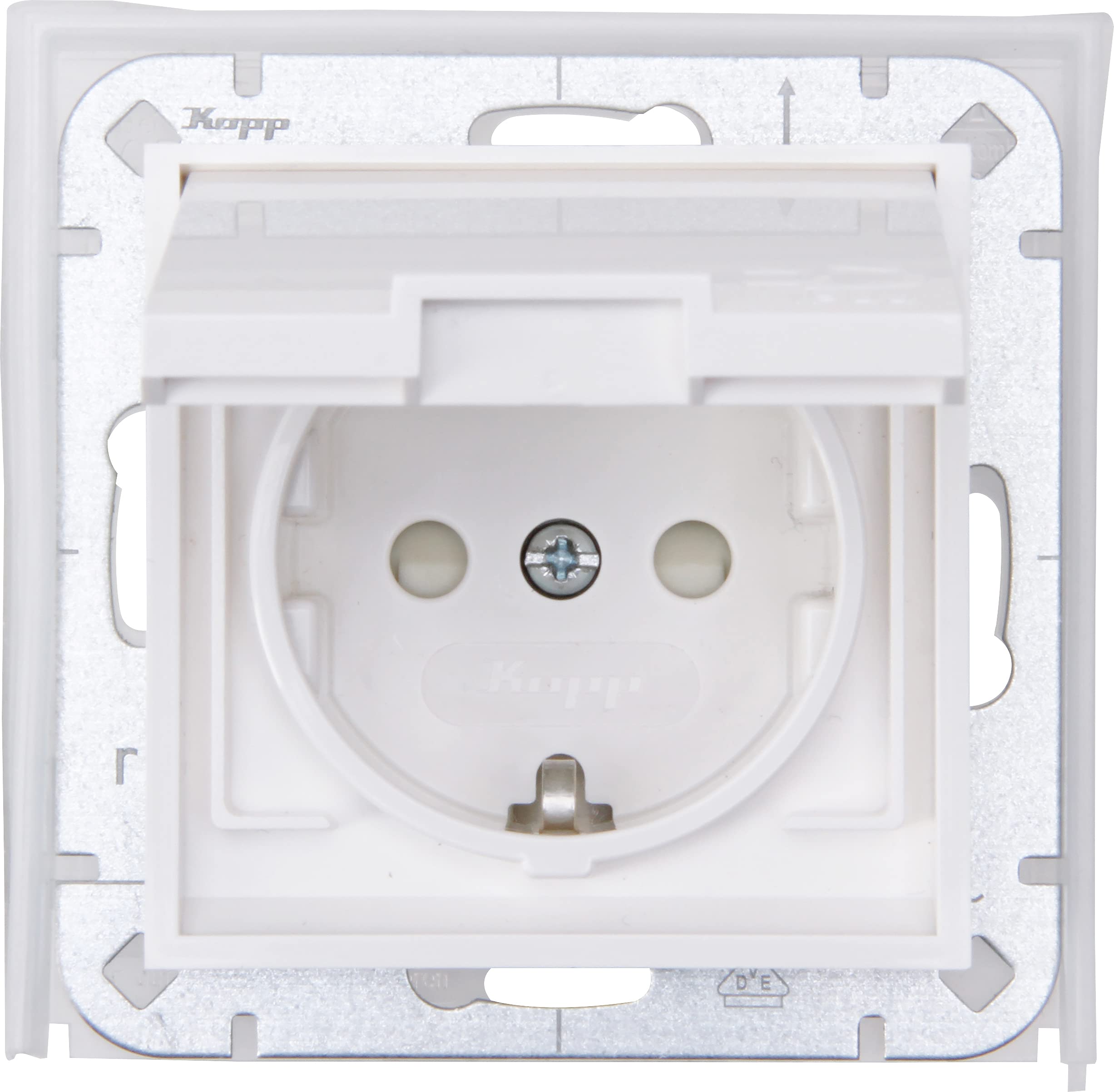 Kopp 954029009 Flush-Mounted Wet Room Protective Contact Wall Socket