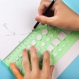 RIVIEVAL 2 Pcs Circle & Geometric Stencils Plastic Drawing Templates Green view 5