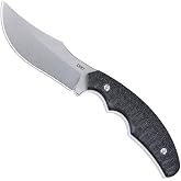 CRKT Burrower Everyday Carry Fixed Blade Knife with Sheath, Gray, 3610 | 3.65" Clip Point Blade, D2 Steel for Edge Retention, Micarta Handle for Secure Grip, Full-Tang Construction