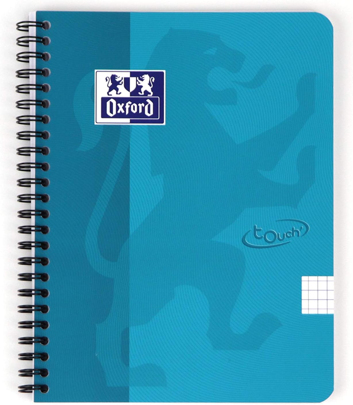 Oxford 400104100 Touch Spiral-Bound Pad Aqua A5 Squared 5 mm 140 Pages 90 g Flexible Cardboard Cover Pack of 5 - Image 4
