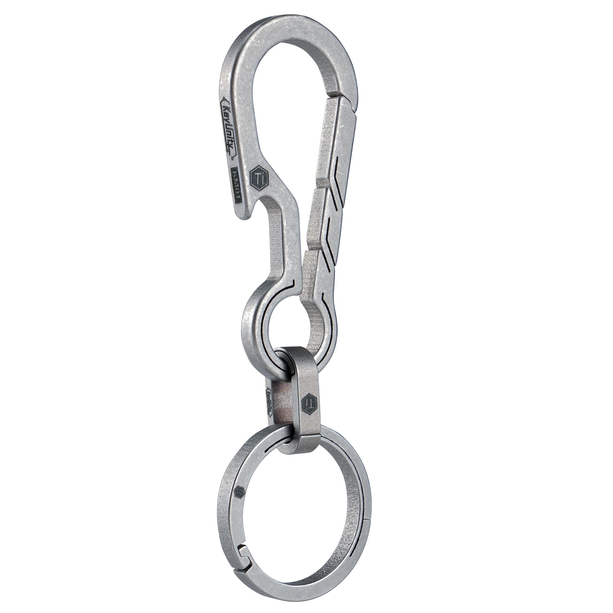 KeyUnity Titanium EDC Keychain Clip with Bottle Opener, Quick Release Carabiner Key Ring Holder Keyring for Men Women,(KM18SW)