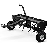 YINTATECH 40in Tow Behind Aerator, Plug Aerator for Lawn Tractor | 24 Plug Coring Knifes, Black