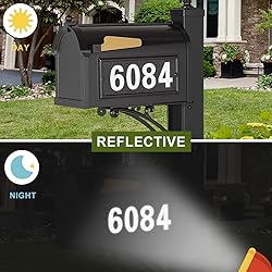 Reflective Mailbox Numbers for Outside, 4 Sets