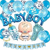 SIMIN 26 PCS Baby Shower Decorations-Baby Boy Baby Shower Decorations for Boy, Baby Shower Boy Decorations Set, Baby Boy Deco