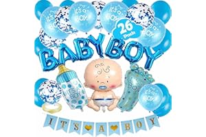 CAQZL 26 PCS Baby Shower Blue Balloons Set for Boy, Baby Boy Decorations, Indoor or Outdoor