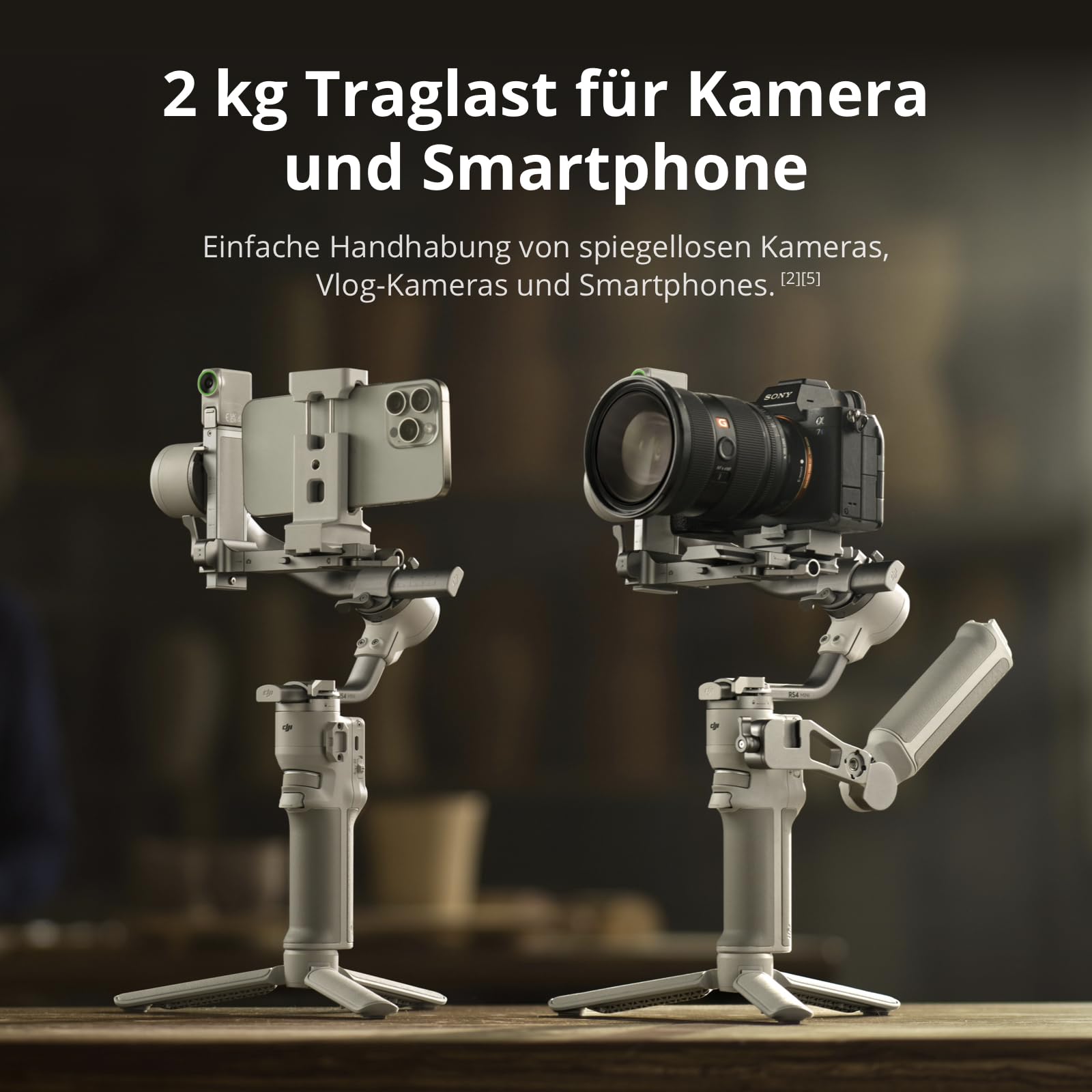 DJI RS 4 Mini, Gimbal-Stabilisator für Kamera Canon/Sony/Panasonic/Nikon/Fujifilm, Auto-Achsenverriegelungen, 2 kg/4,4 lbs Traglast, Intelligente Verfolgung, Kamera-Gimbal, Native vertikale Aufnahmen 5