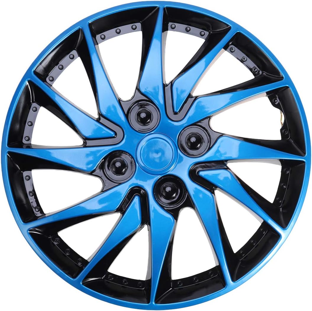 Wakauto 14 Inch Hubcap Utility Portative Premium Hub Cover Hubcap for Refitting Repairing Vehicle Wheel Car (Blue Black)