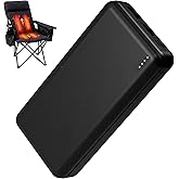 Whsahans 5V2A Battery Pack for Heated Camping Chair, Heated Blanket, Heated Hunting Seat Pad, Heated Sleeping Bag USB Power Bank for Camping Work (Battery Only) (Black, Milliamp Hours, 20000)