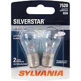 SYLVANIA 7528 SilverStar Automotive Mini Bulb, 2 Bulbs | Whiter, Brighter SilverStar Light Output for a Sharp, Clean, Upgraded Styled Appearance and Improved Visibility