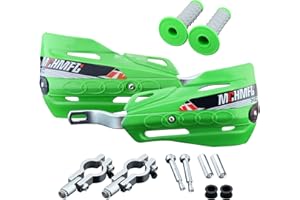 Fewfuss Dirt Bike Hand Guards with Grips - Universal Motorcycle Handguards for Pit Bikes ATV Motocross Enduro Green