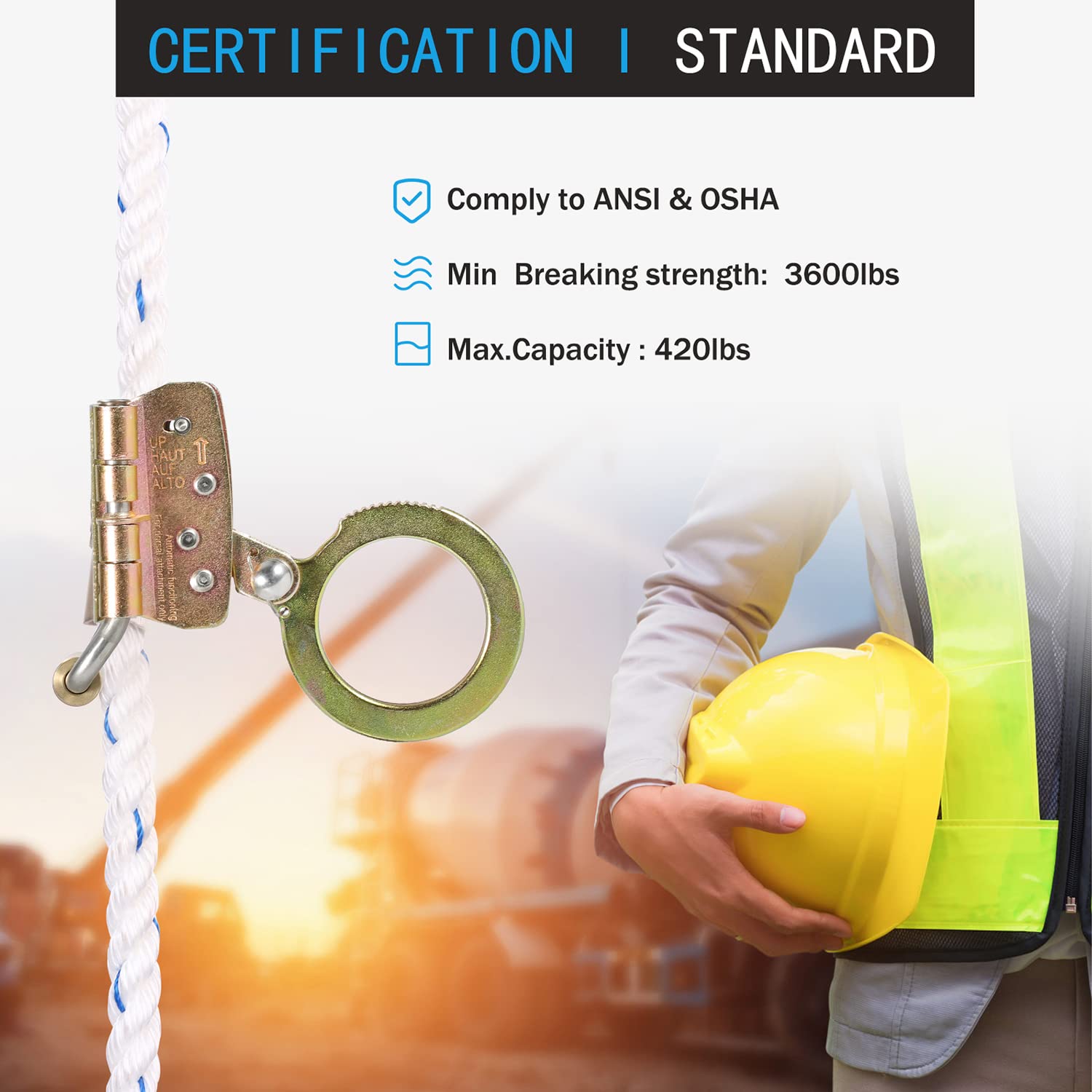 Mua Fall Protection Rope Grab with Anti-Panic Feature, Auto-Trail ...