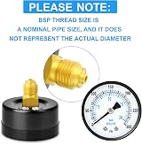 ERGAOBOY Well Pump Pressure Gauge 0-20 Bar 0-300 PSI 2 inch Dial 1/4 BSP view 3