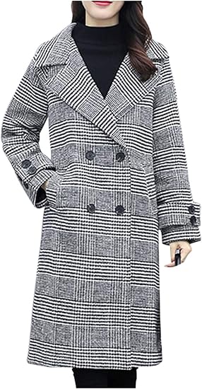 Amazon 在庫セール ネコート ロングコート チェスターコート グレンチェック 膝丈 おしゃれ 大人 きれいめ 通勤 レディース コート ジャケット 通販
