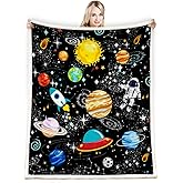 Juirnost Outer Space Blanket for Boys - Constellation Solar System Fleece Ultra Soft Galaxy Rocket Planet Kids Gift for Birthday, Bed, Couch, Sofa, Living Room Decor