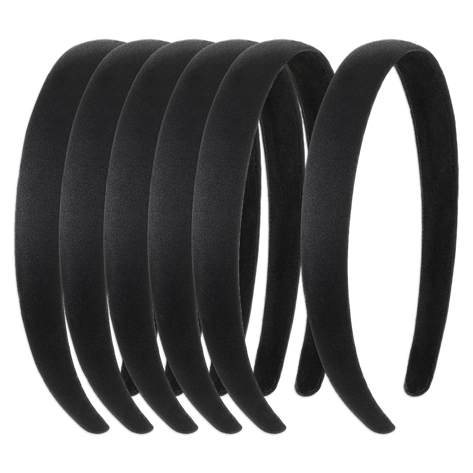 6 Pcs Black Velvet Headband, Thick Headband, Headbands for Women's Hair, Black Head Band, Vintage No Teeth Plain Thick Velvet Hair Band, Black Headband, Hair Accessories for Women Teen Girls Casual
