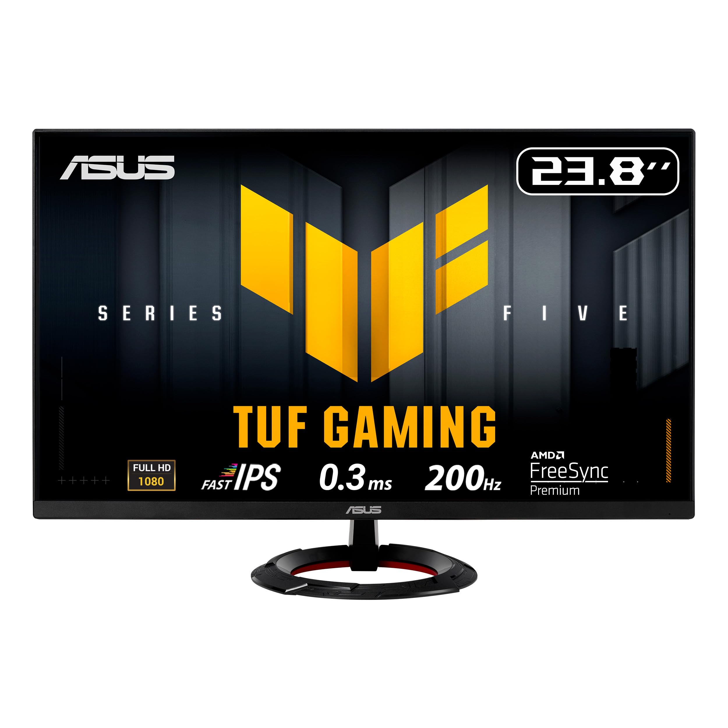 ASUS TUF Gaming VG249Q5R 24 Zoll Full HD Monitor (200 Hz, 0.3ms GtG, FreeSync Premium, Adaptive Sync, ELMB, GameFast Input, HDR10, Fast-IPS Panel, 16:9, 1920x1080, DisplayPort, HDMI, Speaker)