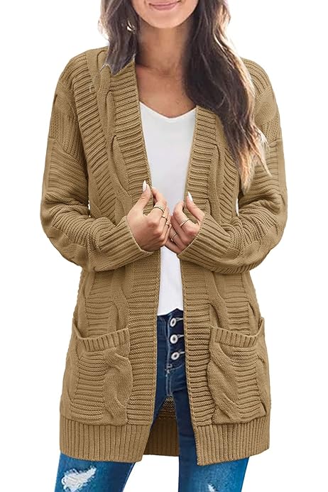 Women's Oversized Hooded Cardigan Coat - Long Open Front Sweater Coat With Pockets, Fall/Winter Layer