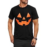 Arvilhill Men's Halloween Print T-Shirt Spooky Pattern Style Costume Adult Graphic Outfit Funny Party Tops (S-3XL)