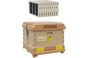 Apimaye Ergo Insulated Bee Hive Set with Plastic PRO Frames with Premier Double Wax Foundations (Single Deep) (Tan Body Yellow Entrance)