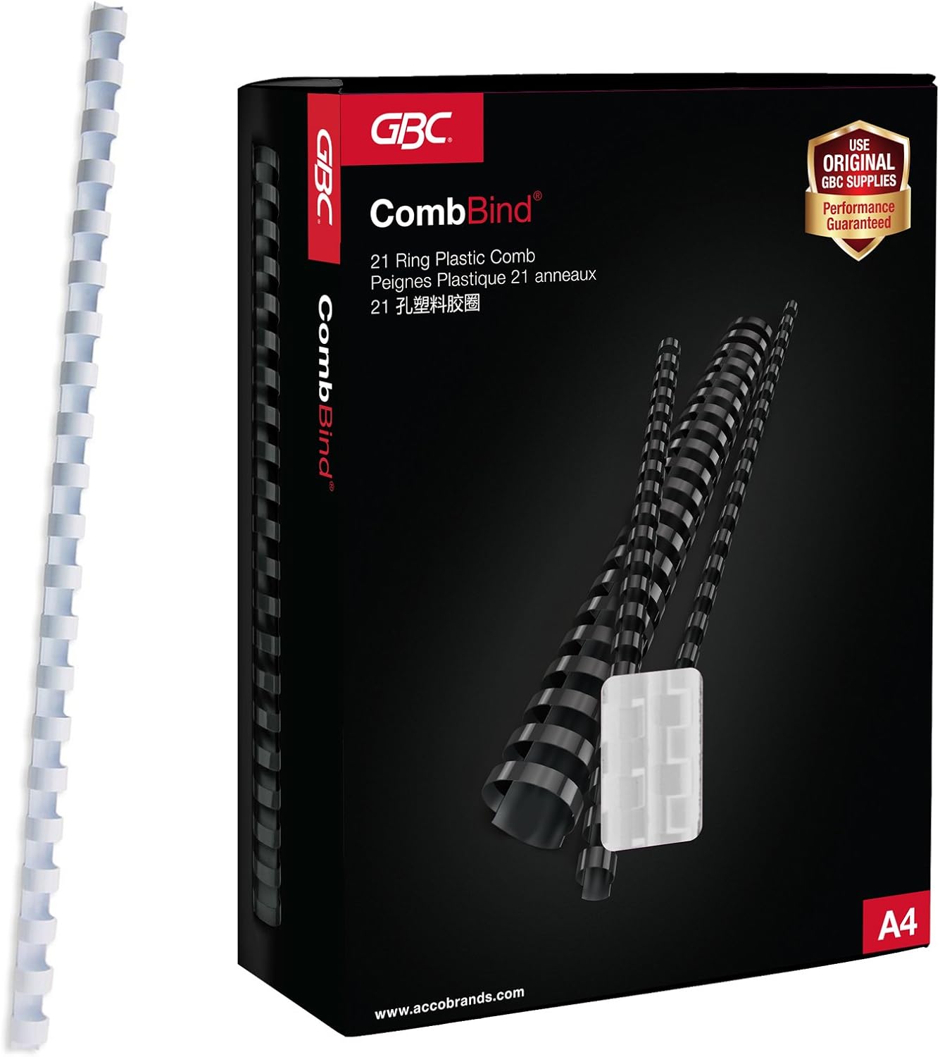 GBC CombBind Binding Combs, 38 mm, 330 Sheet Capacity, A4, 21 Ring