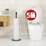 niffgaff Free-standing Stainless Steel Toilet Roll Holder Matte Black Finish view 2